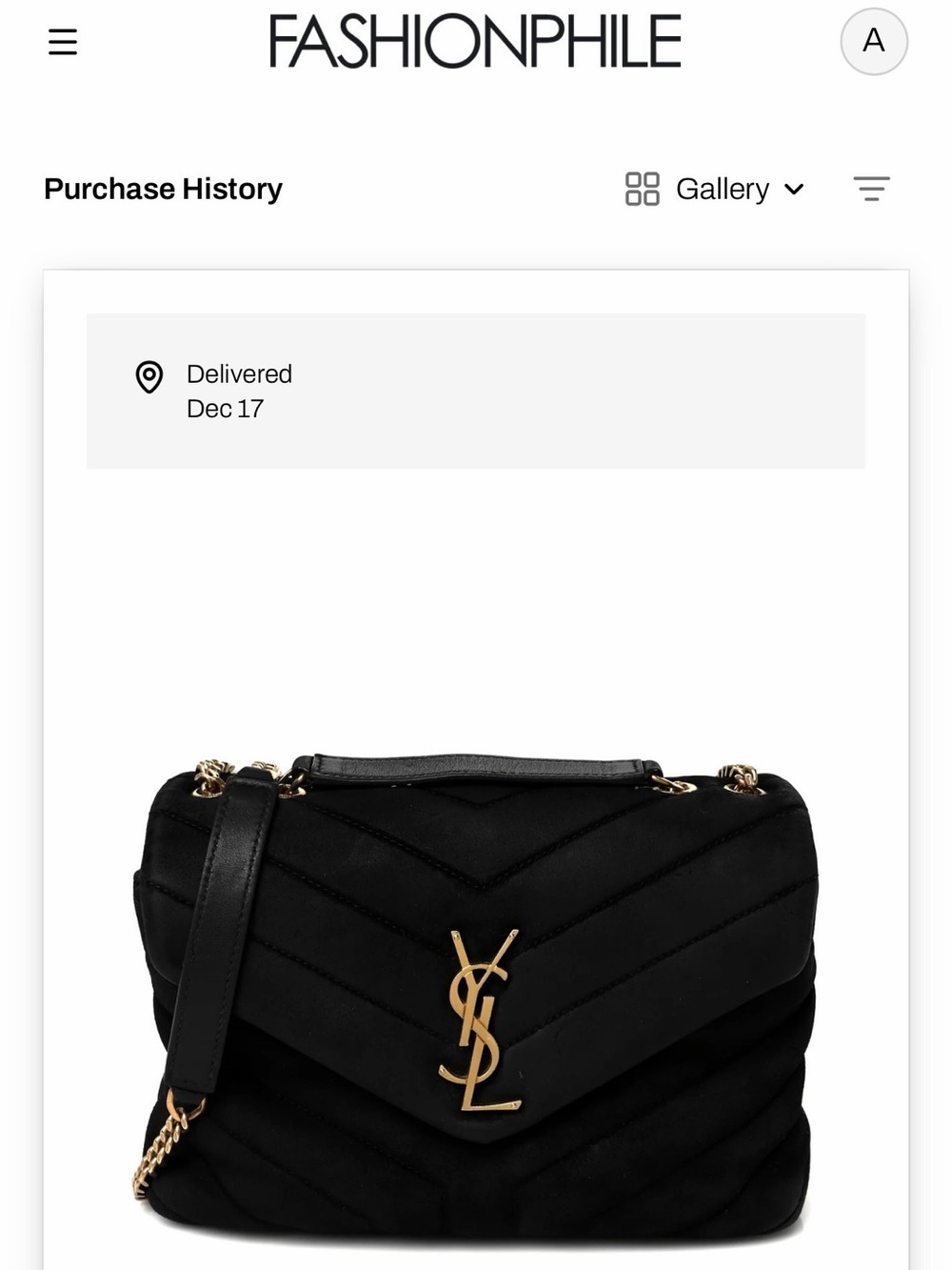 Saint Laurent Suede Calfskin Y Quilted Monogram Small Loulou Chain Satchel Black - Picture 9 of 9